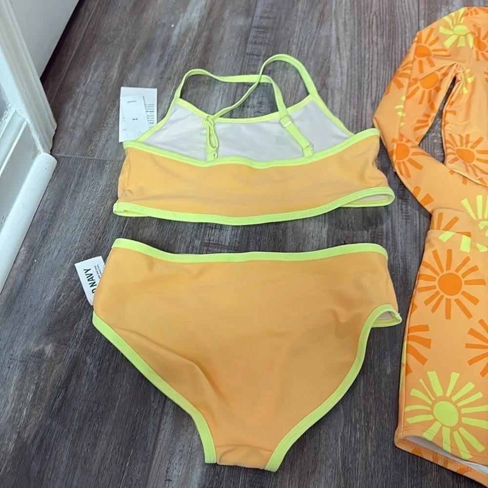 Old Navy sunshine yellow four piece swim set size medium